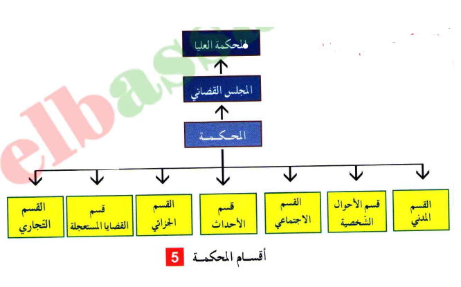 الدرس للمحكمة اقسام عديدة