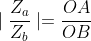 \mid \frac{Z_{a}}{Z_{b}} \mid = \frac{OA}{OB}