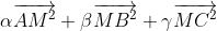\alpha \overrightarrow{AM^2}+\beta \overrightarrow{MB^2}+\gamma \overrightarrow{MC^2}