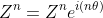 Z^{n}=Z^{n}e^{i(n\theta)}