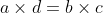 a\times d =b\times c