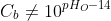 C_{b}\neq 10^{pH_{O}-14}