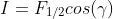 I=F_{1/2}cos(\gamma )