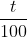 \frac{t}{100}