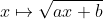 x \mapsto \sqrt{ax+b}