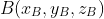 B(x_B,y_B,z_B)