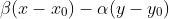 \beta (x-x_{0})-\alpha (y-y_{0})