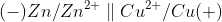 (-) Zn / Zn^{2+}\parallel Cu^{2+} / Cu (+)