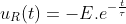 u_{R}(t)=-E.e^{-\frac{t}{\tau }}