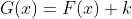G(x)=F(x)+k
