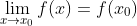 \lim_{x\rightarrow x_0}f(x)=f(x_0)