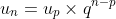 u_{n}=u_{p}\times q^{n-p}