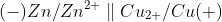 (-) Zn / Zn^{2+} \parallel Cu_{2+}/Cu (+)