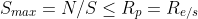 S_{max}=N/S\leq R_{p}=R_{e/s}