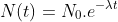 N(t)=N_0.e^{-\lambda t}