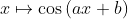 x \mapsto \cos \left ( ax+b \right )