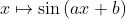 x \mapsto \sin \left ( ax+b \right )