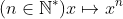 (n\in \mathbb{N}^*)x \mapsto x^n