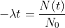 -\lambda t=\frac{N(t)}{N_0}