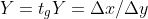 Y=t_{g}Y=\Delta x/\Delta y