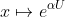 x \mapsto e^{\alpha U}