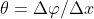 \theta = \Delta \varphi /\Delta x