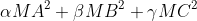 \alpha MA^2+\beta MB^2+\gamma MC^2