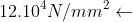 12.10^{4}N/mm^{2}\leftarrow