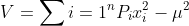 V=\sum i=1^n P_ix_i^2-\mu^2