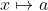 x \mapsto a