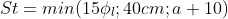 St=min(15\phi _{l} ; 40cm ;a+10)