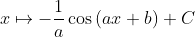 x \mapsto -\frac{1}{a}\cos \left ( ax+b \right )+C