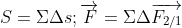 S=\Sigma \Delta s ; \overrightarrow{F}=\Sigma \Delta \overrightarrow{F_{2/1}}