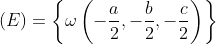 (E)=\left \{ \omega \left ( -\frac{a}{2},-\frac{b}{2},-\frac{c}{2} \right ) \right \}