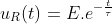 u_{R}(t)=E.e^{-\frac{t}{\tau }}